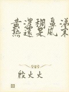 黄浓稠鼻涕是风热还是风寒封面