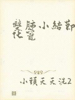 双肺小结节灶钙化灶