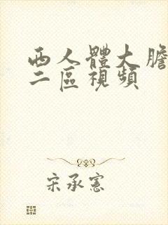 西人体大胆一区二区视频