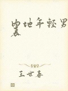 内地年轻男演员表