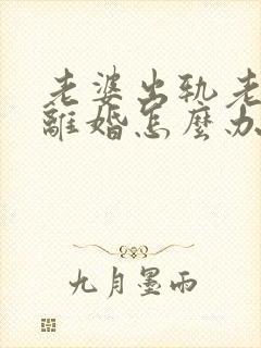 老婆出轨老公想离婚怎么办