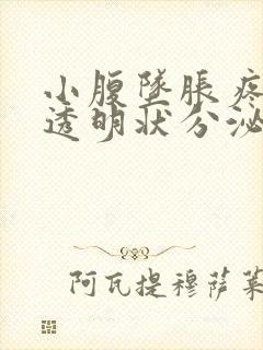 小腹坠胀疼痛有透明状分泌物