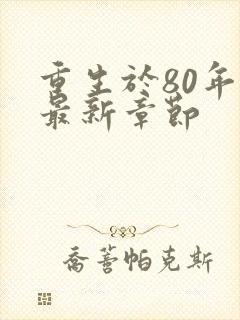 重生于80年代最新章节