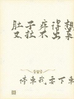 肚子疼得想拉屎又拉不出来怎么回事