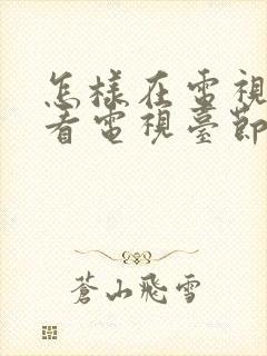 怎样在电视上回看电视台节目封面