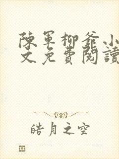 陈军柳爷小说全文免费阅读最新章节