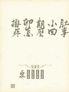 排卵期小肚子很疼怎么回事