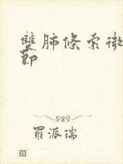 双肺条索微小结节封面