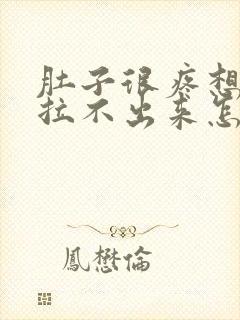 肚子很疼想拉屎拉不出来怎么回事