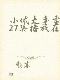 小城大事电视剧27集播放在线观看