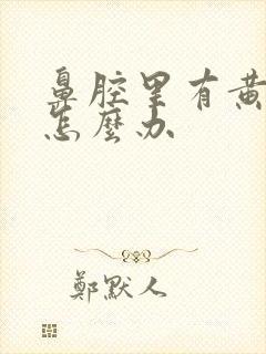 鼻腔里有黄鼻涕怎么办封面