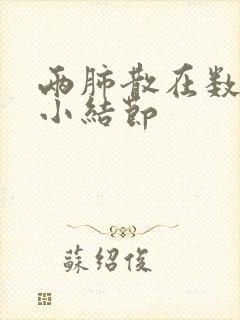 两肺散在数个微小结节封面