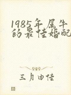 1985年属牛的最佳婚配属相