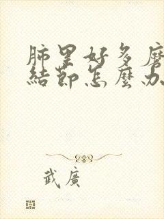 肺里好多磨玻璃结节怎么办