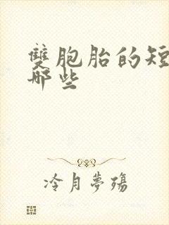 双胞胎的短剧有哪些