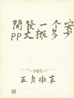 开发一个安卓app大概多少钱