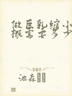 做巨乳缩小术大概需要多少钱