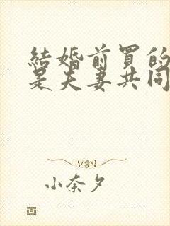 结婚前买的房子是夫妻共同财产吗