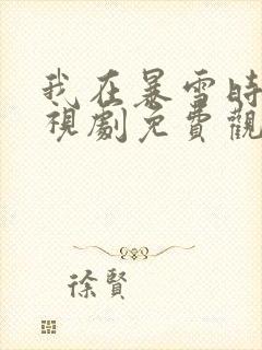 我在暴雪时分电视剧免费观看