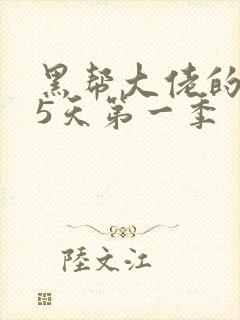 黑帮大佬的365天第一季