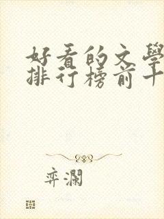 好看的文学小说排行榜前十名