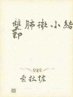 双肺微小结节结节