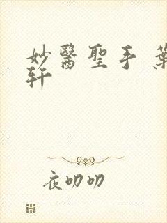 妙医圣手 叶皓轩封面