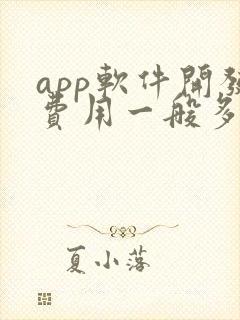 app软件开发费用一般多少钱封面