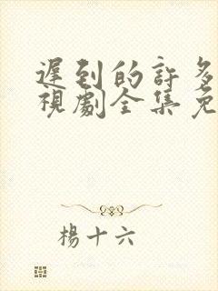 迟到的许多年电视剧全集免费观看