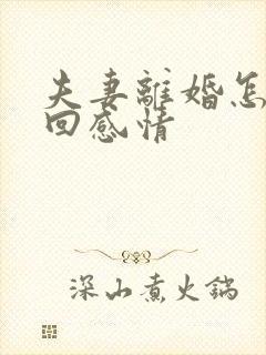 夫妻离婚怎么挽回感情