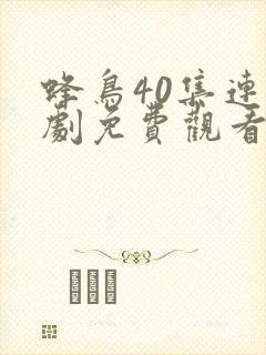 蜂鸟40集连续剧免费观看封面