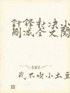 针锋对决小说未删减全文阅读封面