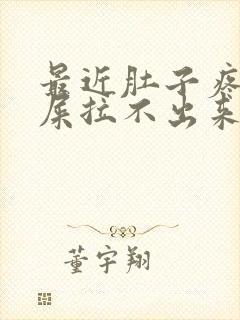 最近肚子疼想拉屎拉不出来怎么回事封面