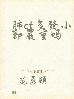 肺ct多发小结节严重吗