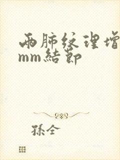 两肺纹理增多3mm结节