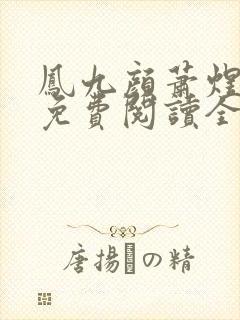 凤九颜萧煜小说免费阅读全文无弹窗