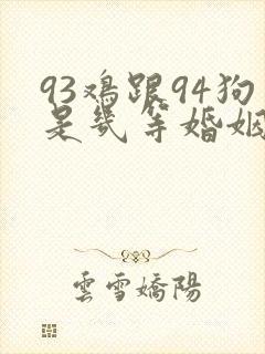 93鸡跟94狗是几等婚姻封面