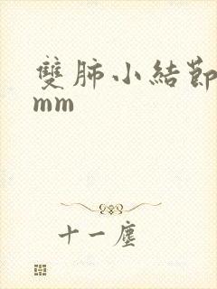 双肺小结节影5mm