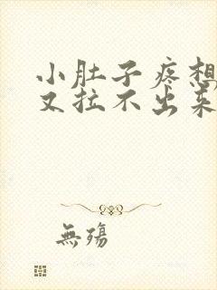 小肚子疼想大便又拉不出来怎么回事