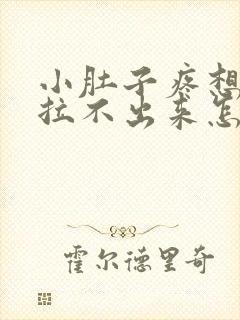 小肚子疼想拉屎拉不出来怎么回事