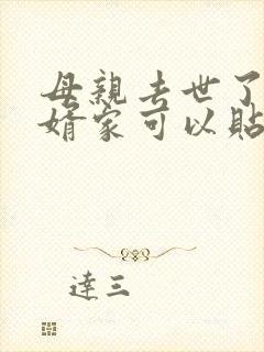 母亲去世了,女婿家可以贴春联吗