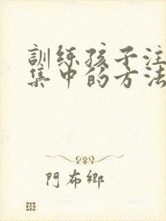 训练孩子注意力集中的方法封面