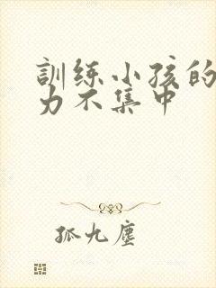 训练小孩的注意力不集中封面