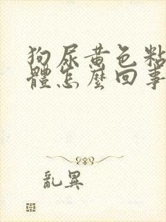 狗尿黄色粘稠液体怎么回事