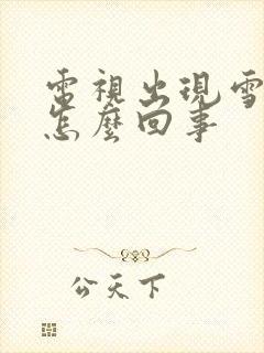 电视出现雪花屏怎么回事