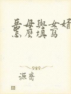 岳母与女婿关系怎么填写