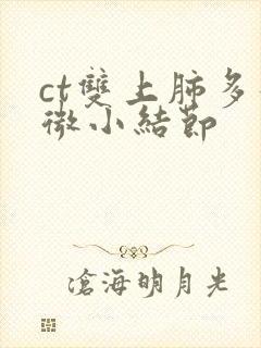 ct双上肺多发微小结节