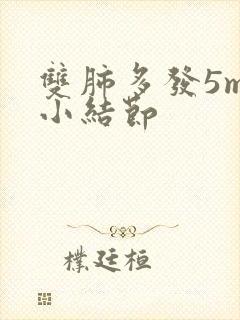 双肺多发5mm小结节封面