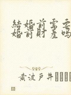 结婚前需要公证婚前财产吗