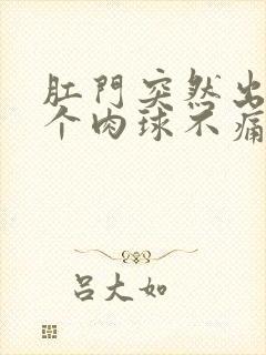 肛门突然出现一个肉球不痛不痒封面